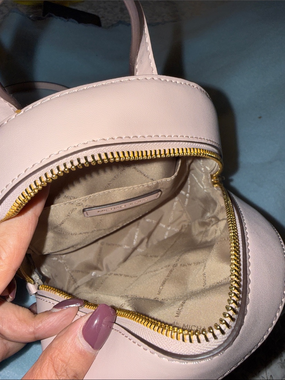 Michael Kors Blush Pink Pebbled Leather Mini Backpack - Picture 2 of 2